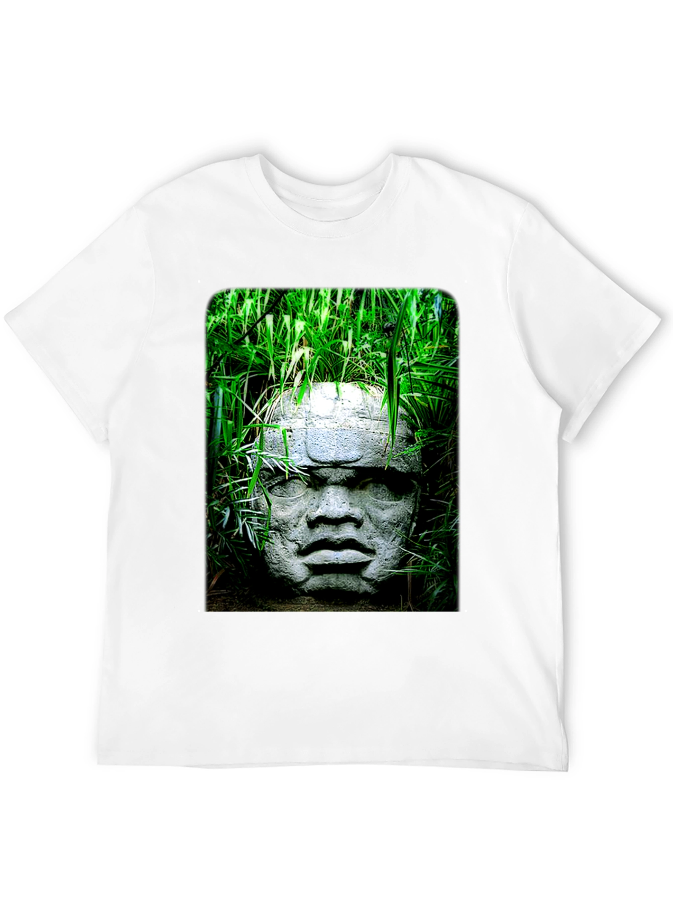 Olmec Head Tee - Ancient Sculpture Graphic T-Shirt
