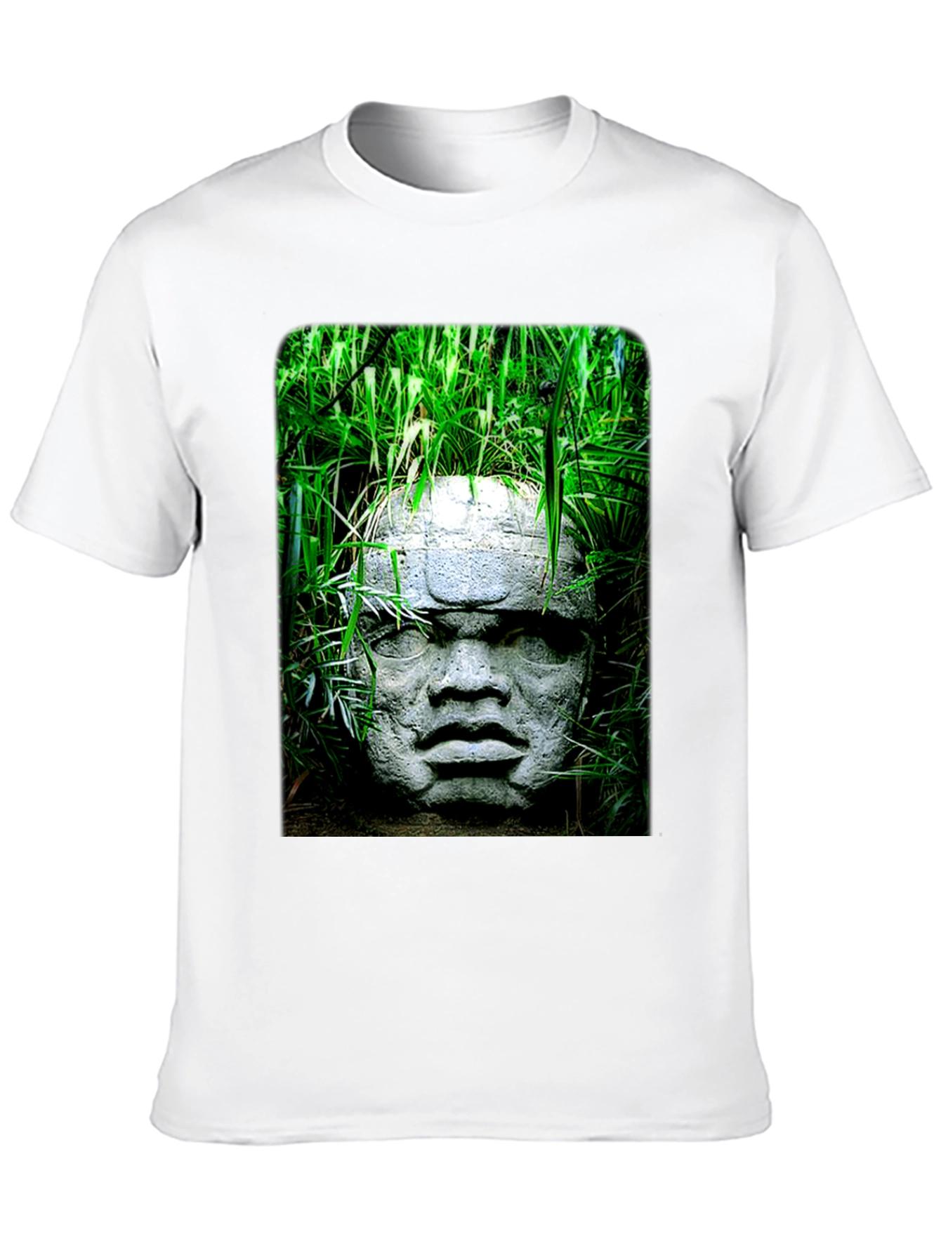 Olmec Head Tee - Ancient Sculpture Graphic T-Shirt