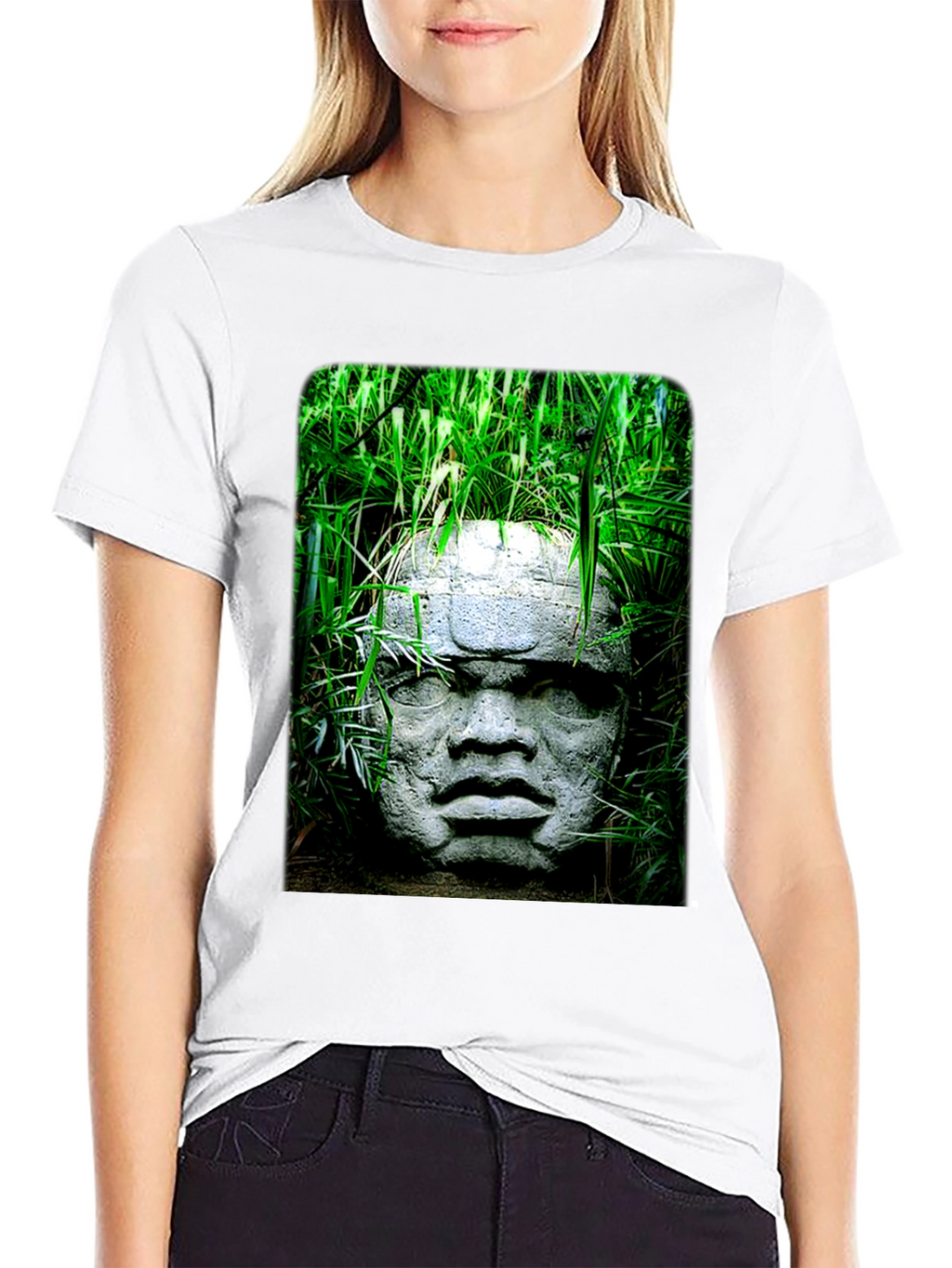 Olmec Head Tee - Ancient Sculpture Graphic T-Shirt