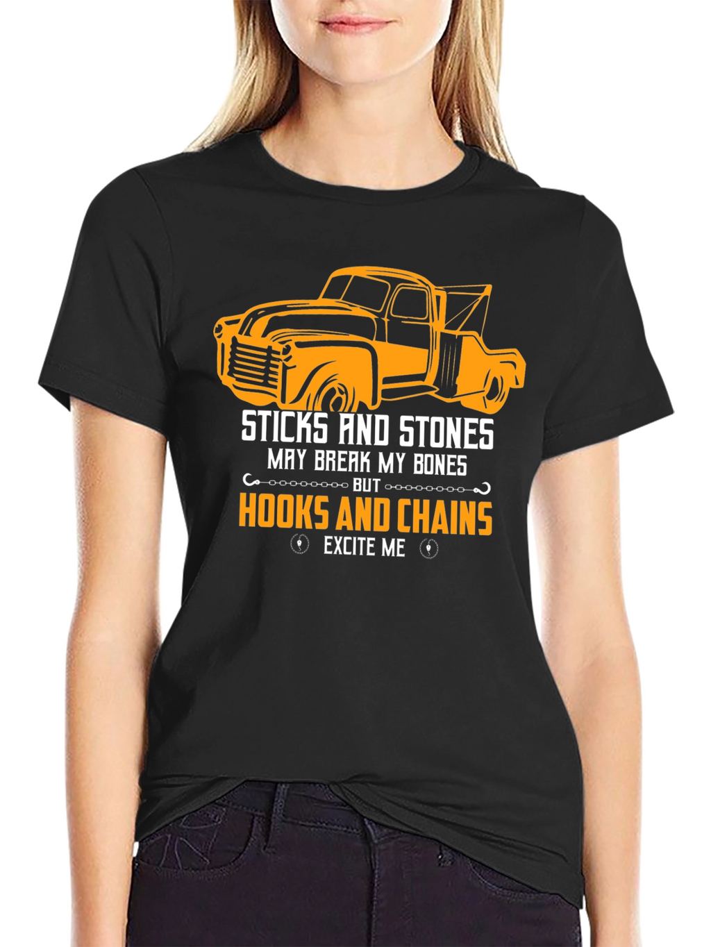 Truck & Hooks T-Shirt: Sticks and Stones Excite Me