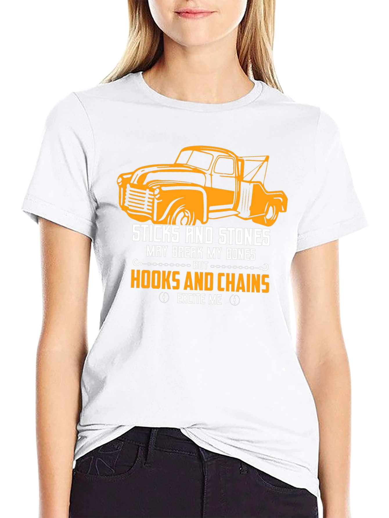 Truck & Hooks T-Shirt: Sticks and Stones Excite Me