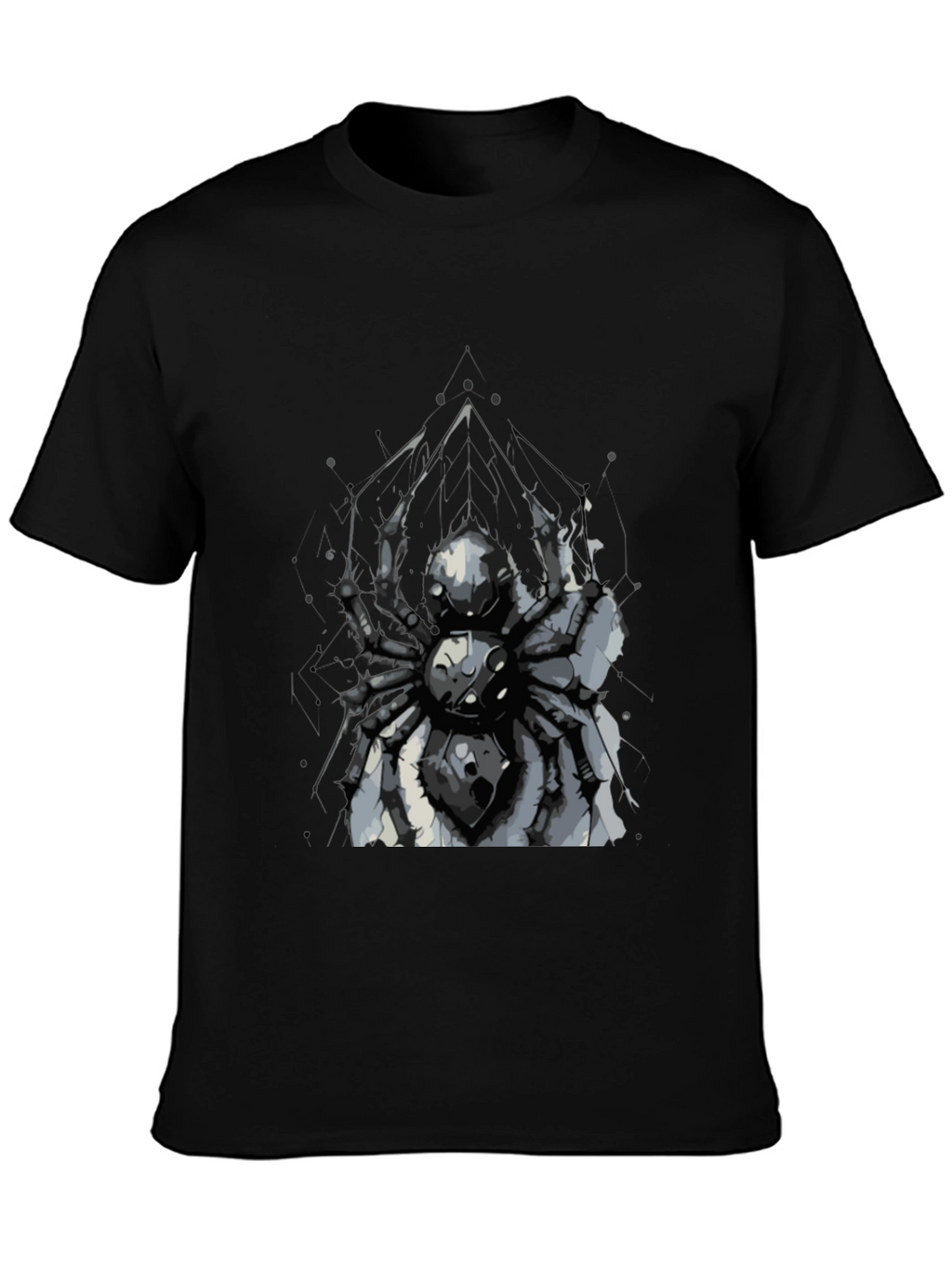 Spider Graphic Print Black T-Shirt
