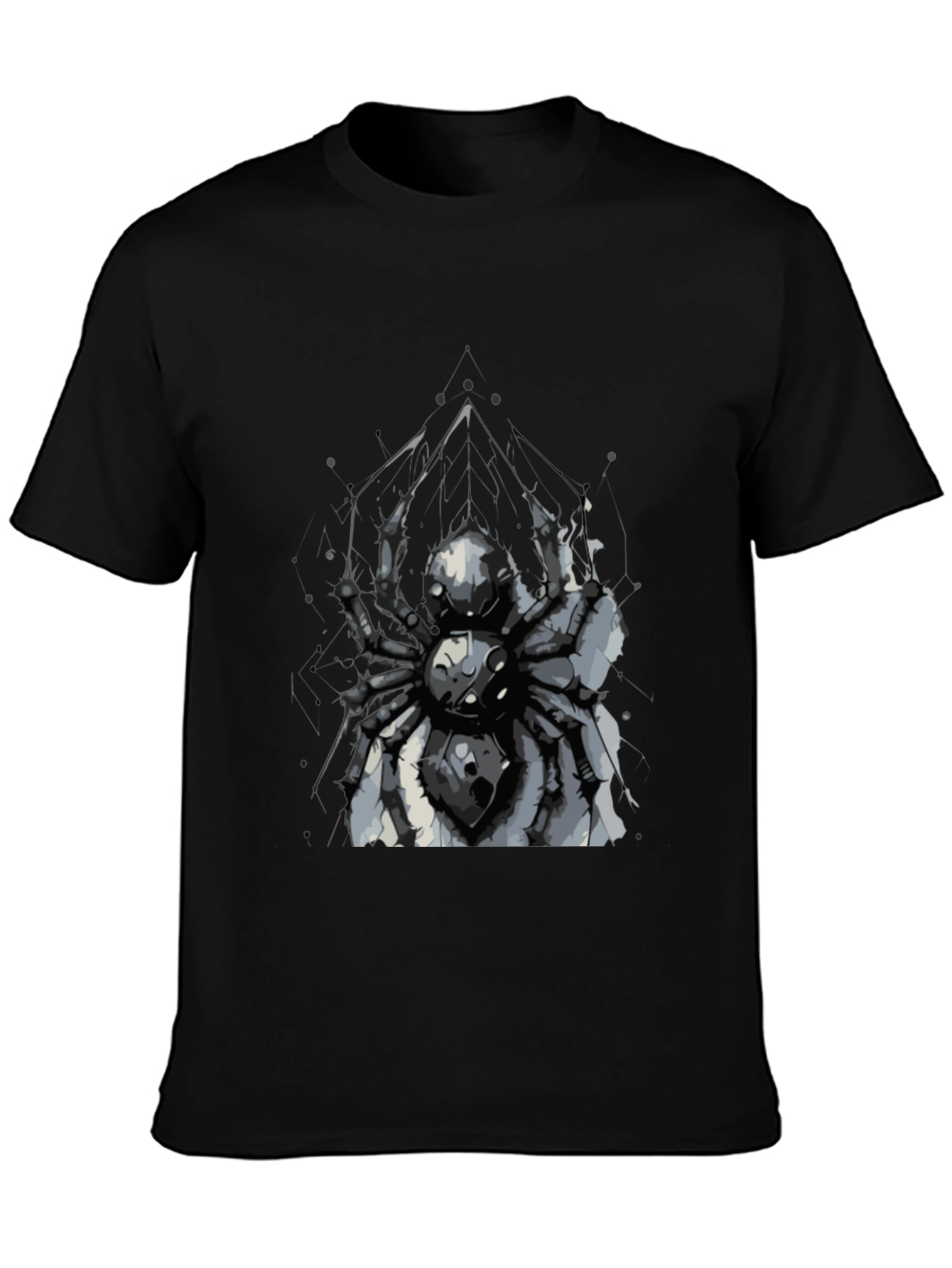Spider Graphic Print Black T-Shirt
