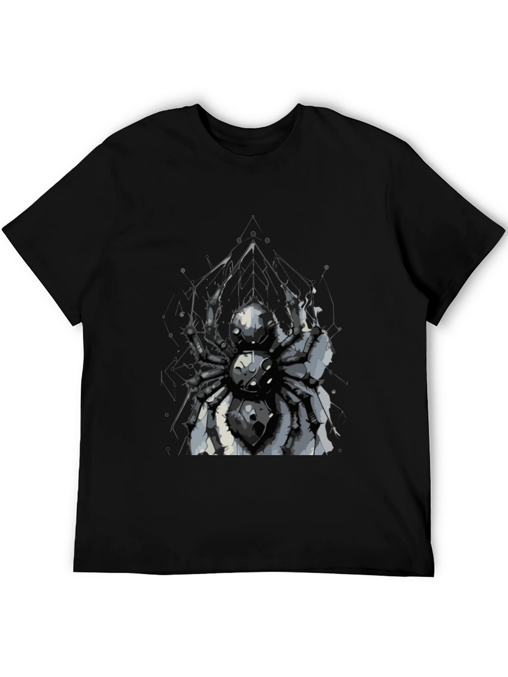 Spider Graphic Print Black T-Shirt
