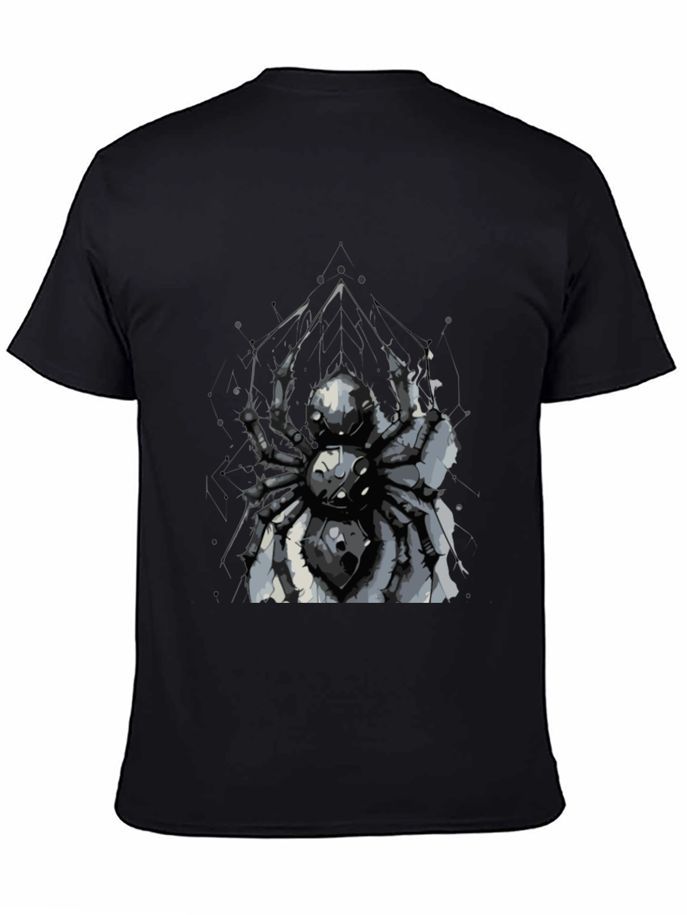 Spider Graphic Print Black T-Shirt