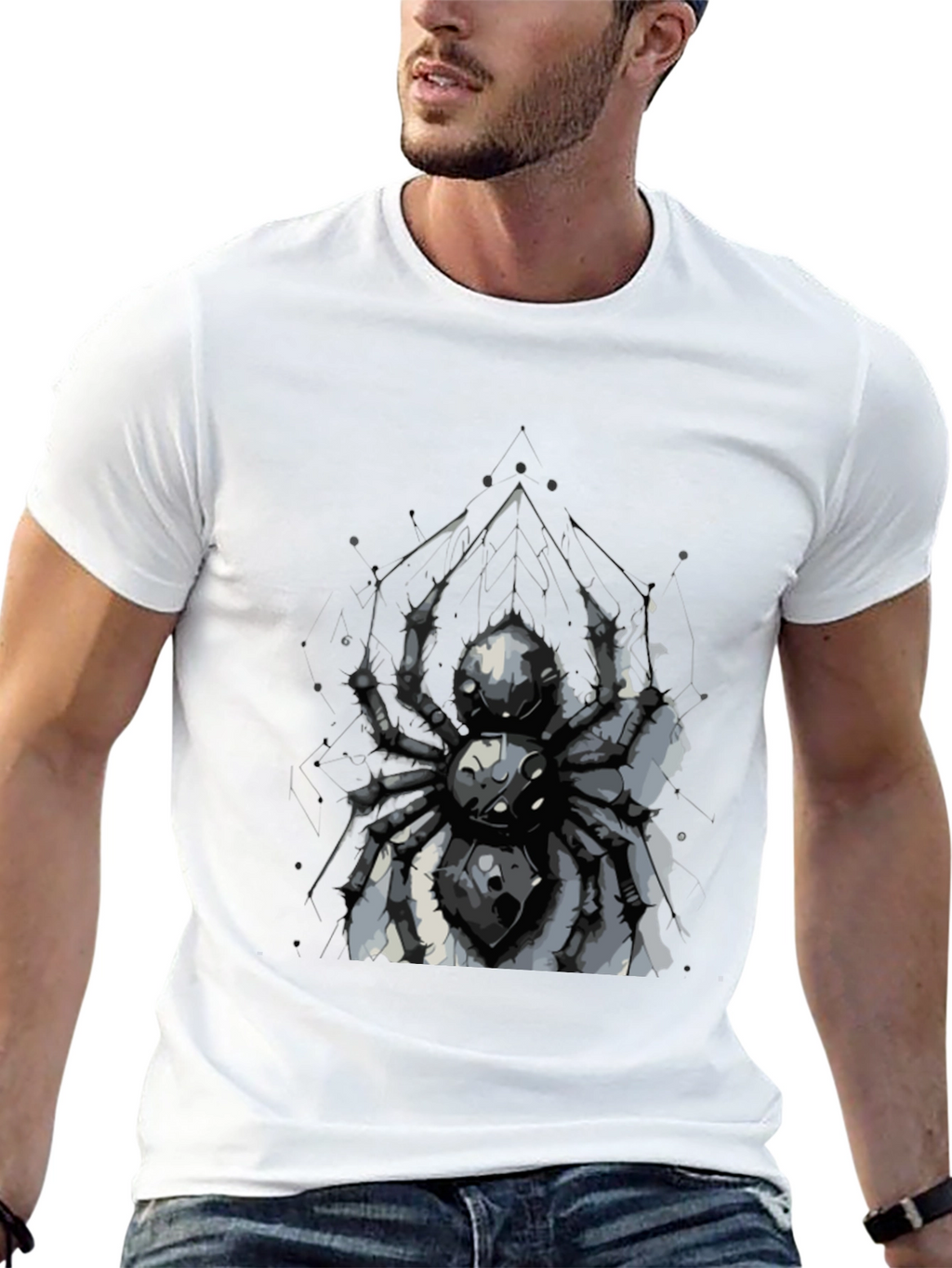 Spider Graphic Print Black T-Shirt