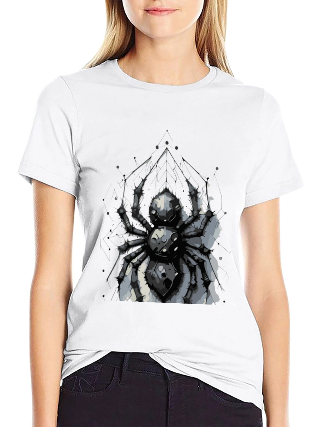 Spider Graphic Print Black T-Shirt