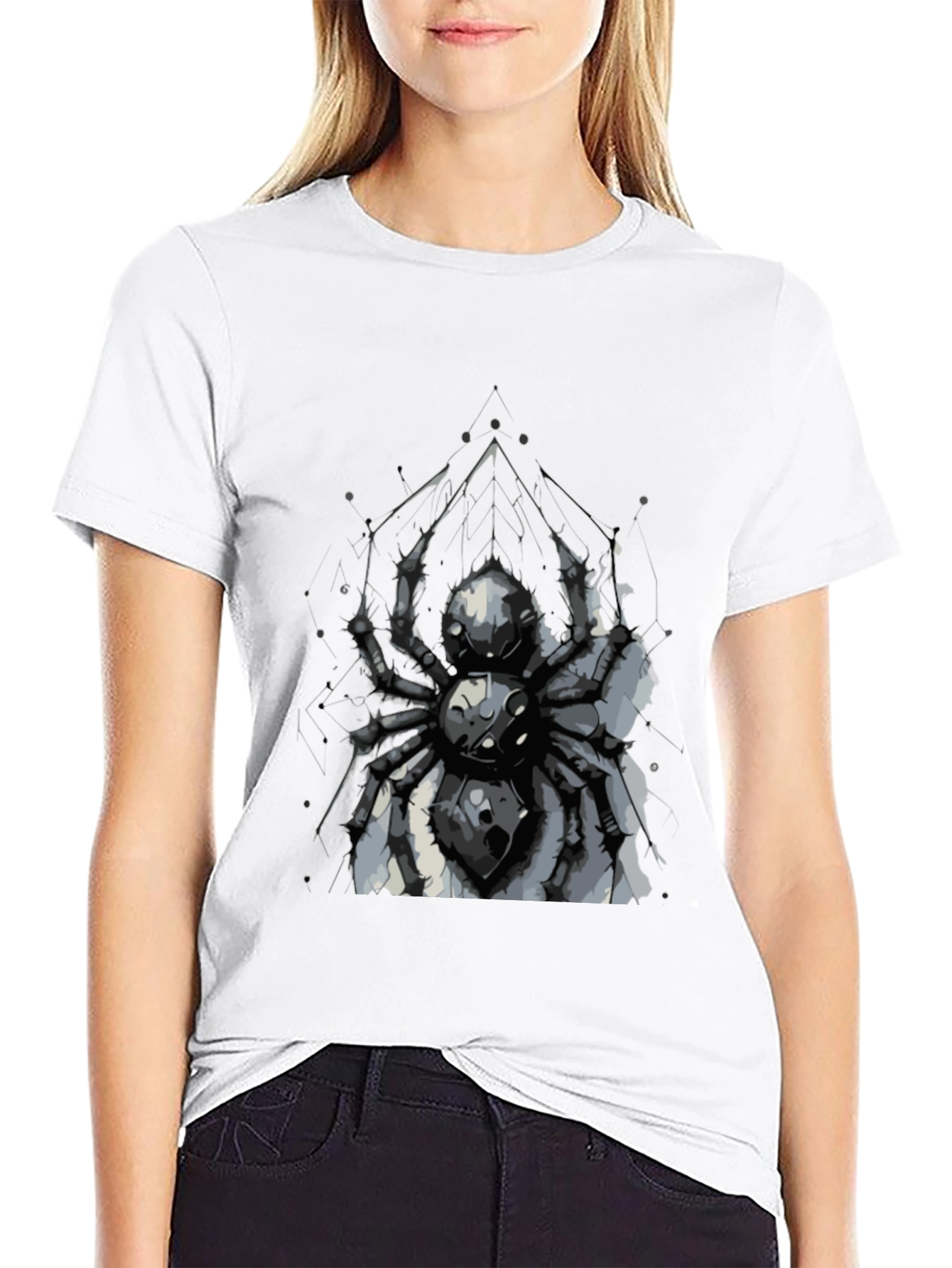 Spider Graphic Print Black T-Shirt