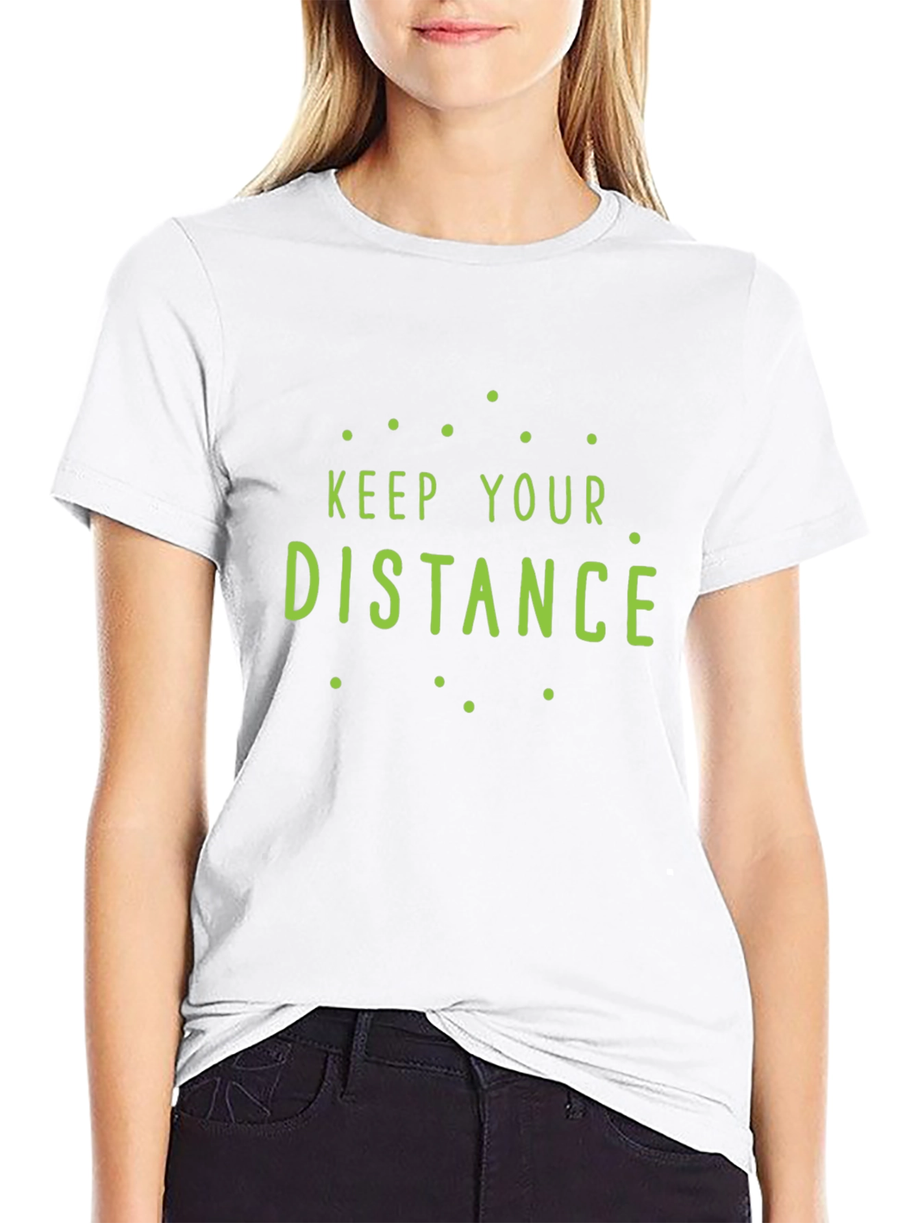 Keep Your Distance Graphic Tee - Black