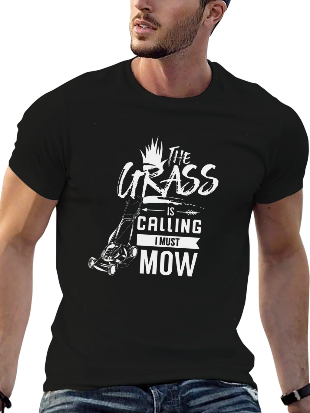 The Grass is Calling I Must Mow Black T-Shirt