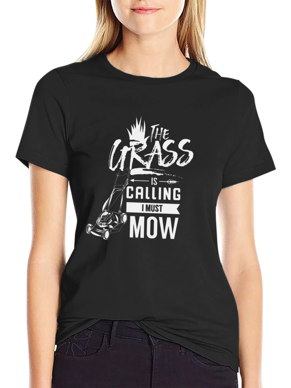 The Grass is Calling I Must Mow Black T-Shirt