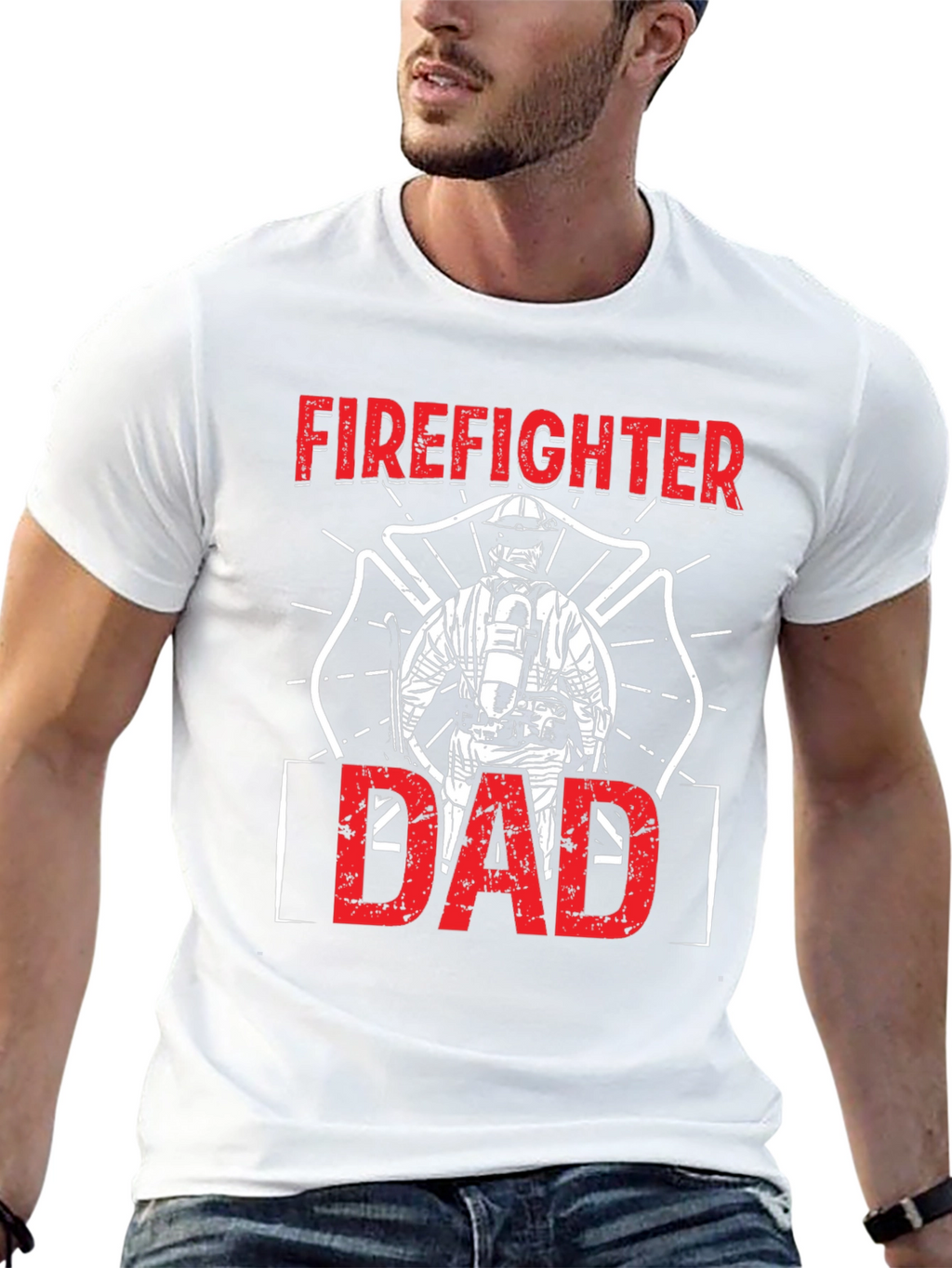 Firefighter Dad Graphic T-Shirt