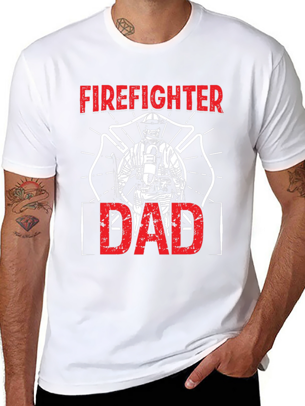 Firefighter Dad Graphic T-Shirt
