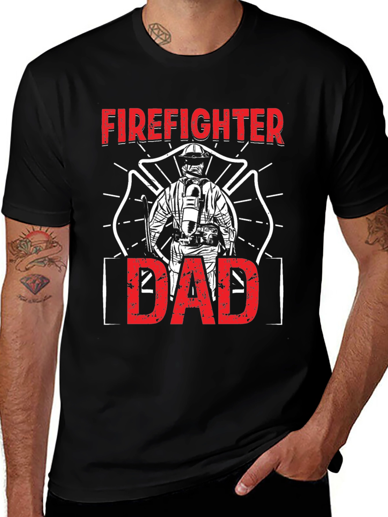Firefighter Dad Graphic T-Shirt