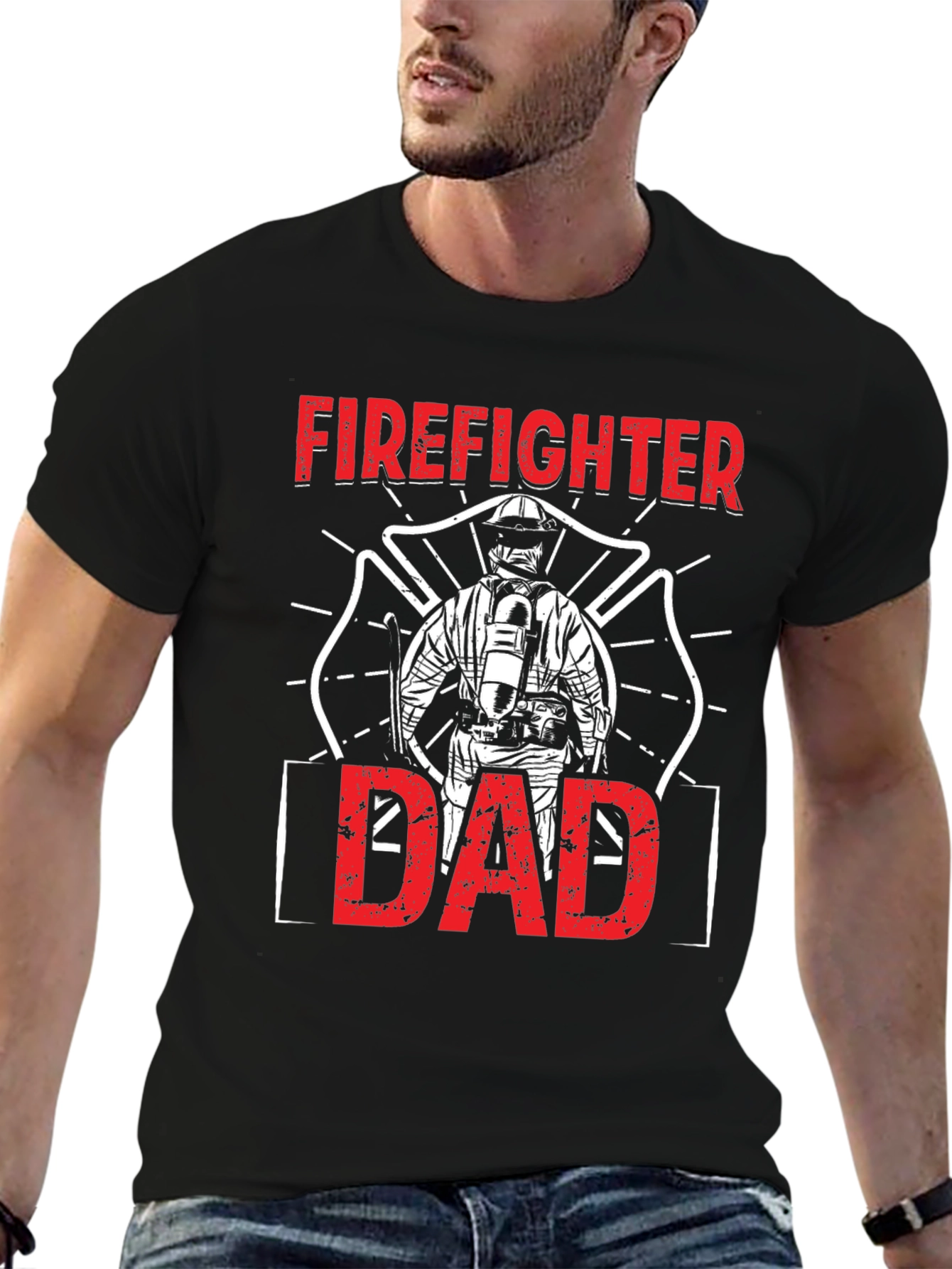 Firefighter Dad Graphic T-Shirt