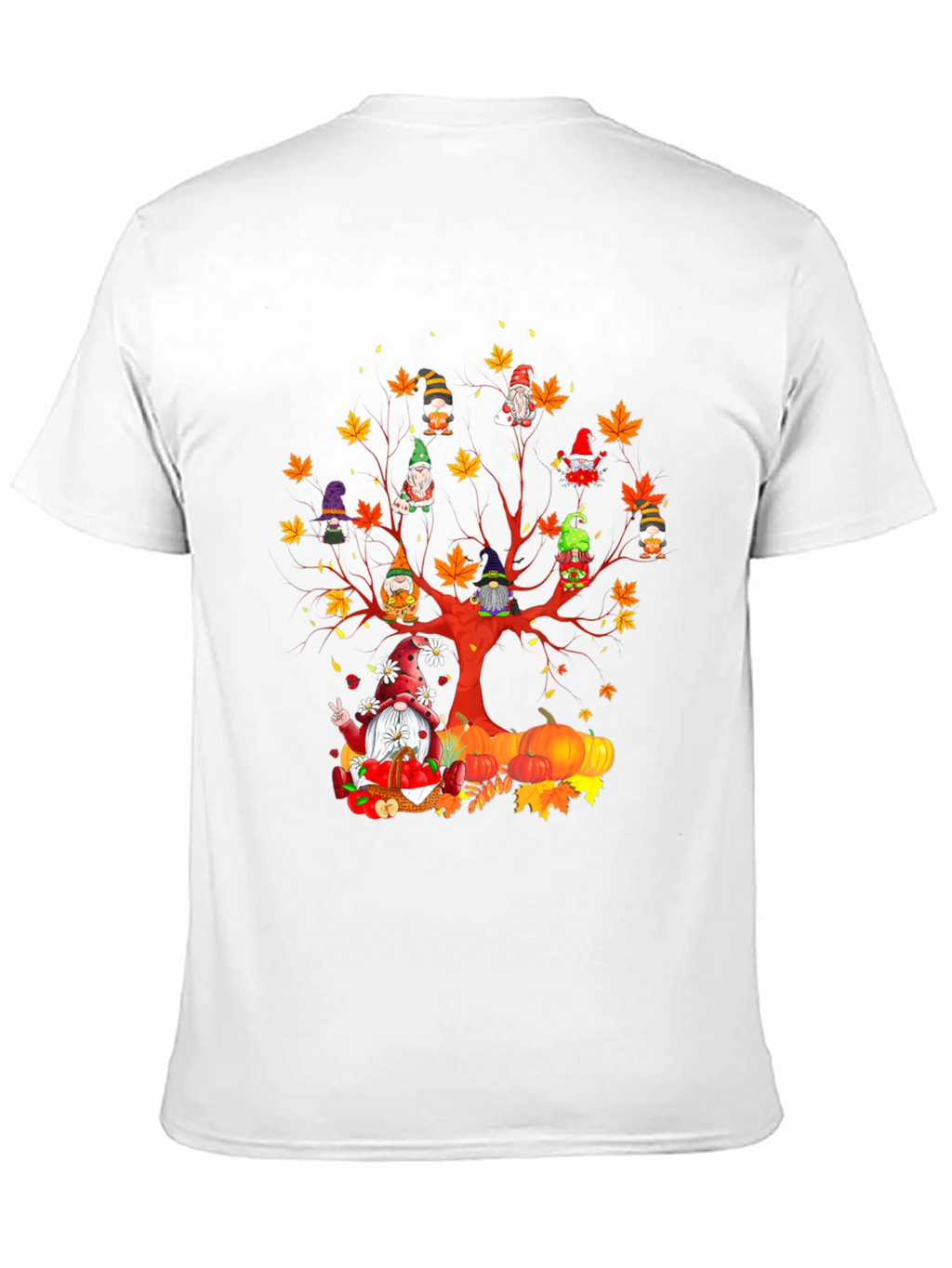 Fall Gnomes T-Shirt - Autumn Harvest Tree Design