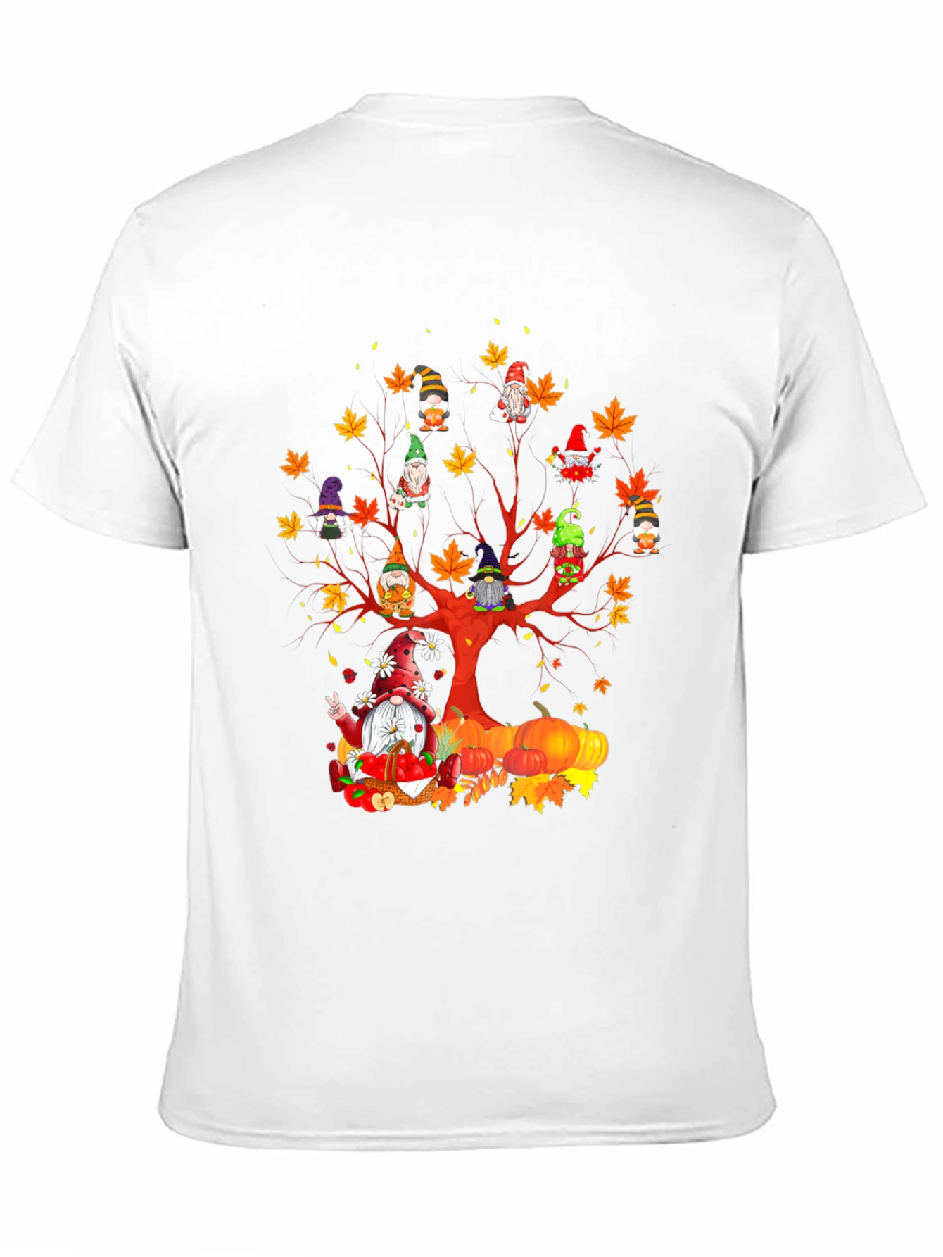 Fall Gnomes T-Shirt - Autumn Harvest Tree Design