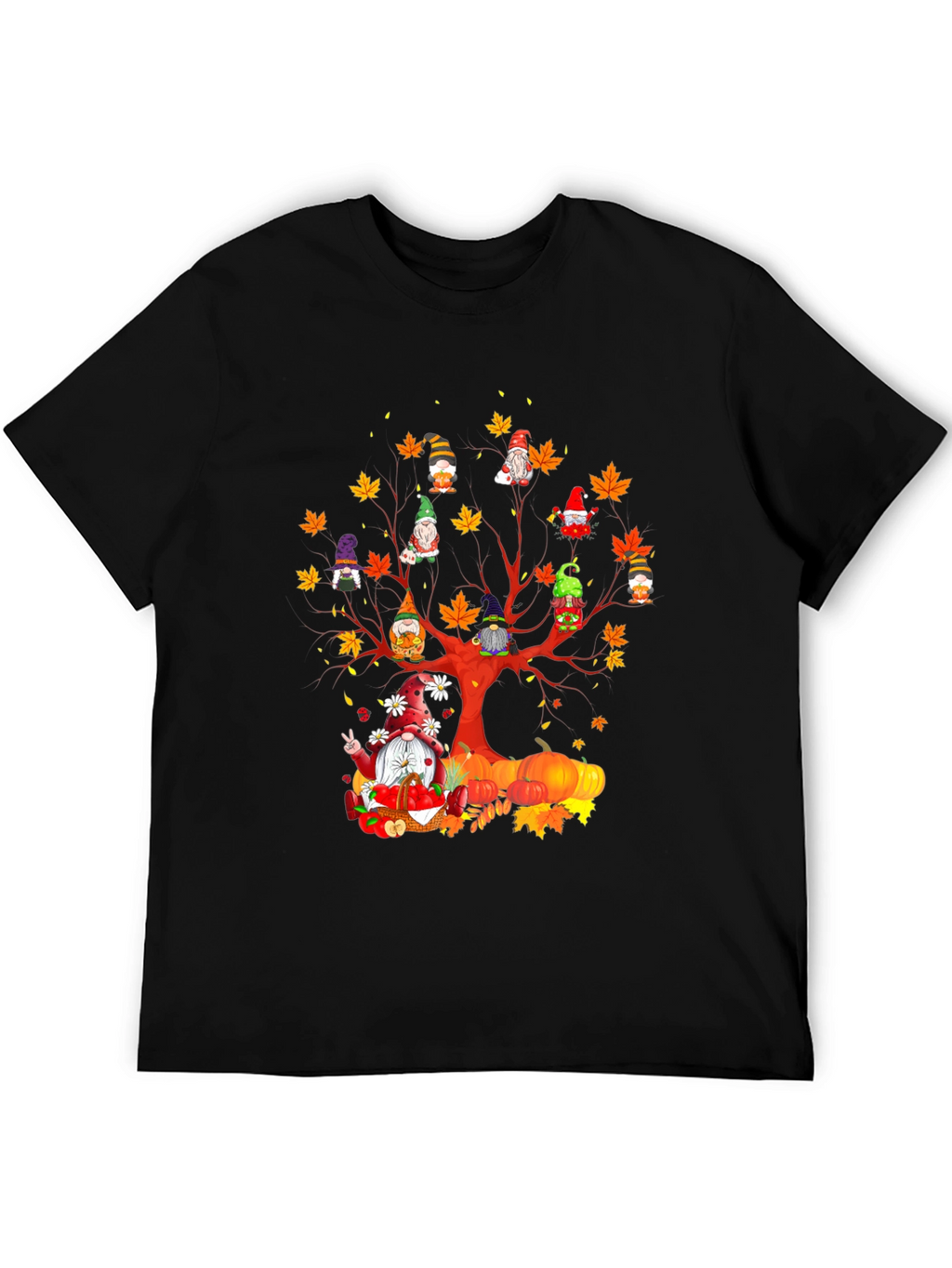 Fall Gnomes T-Shirt - Autumn Harvest Tree Design