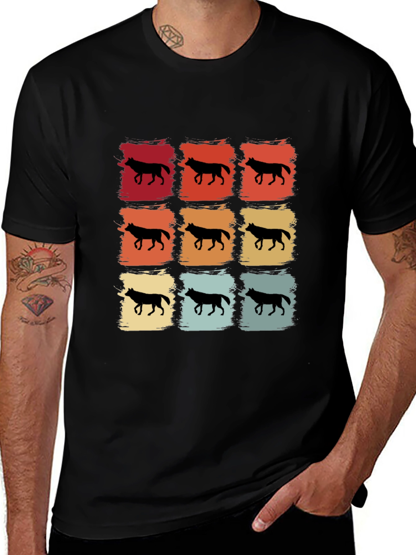 Retro Wolf Graphic T-Shirt - Vintage Style Tee