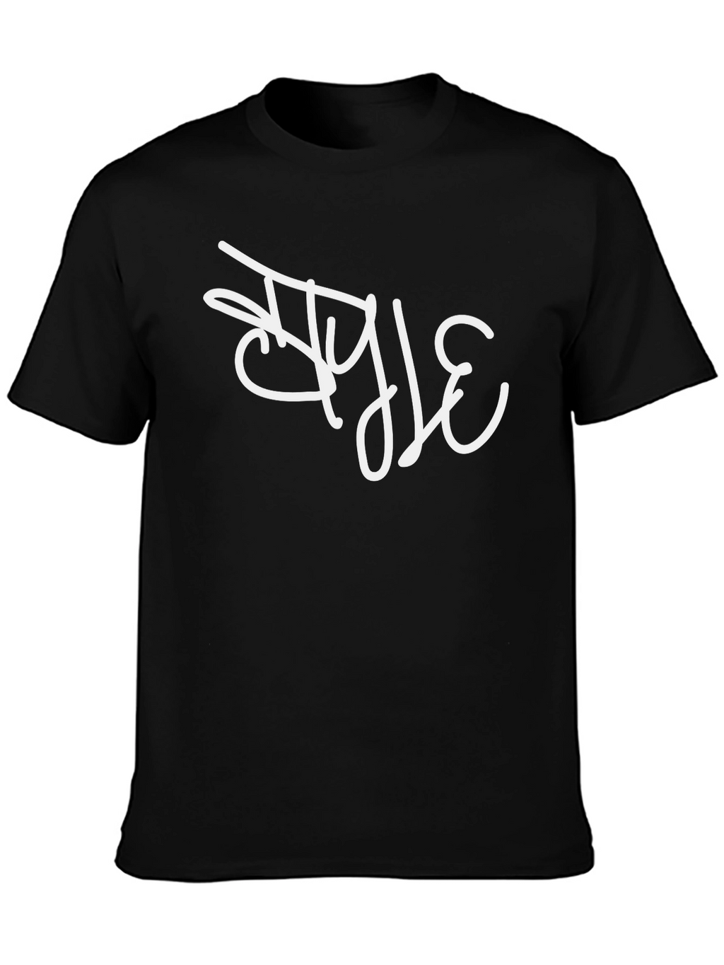 Stylish Black T-Shirt with White Graphic Print
