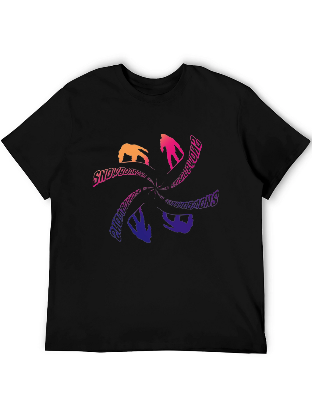 Snowboarder Graphic Tee - Cool Black T-Shirt