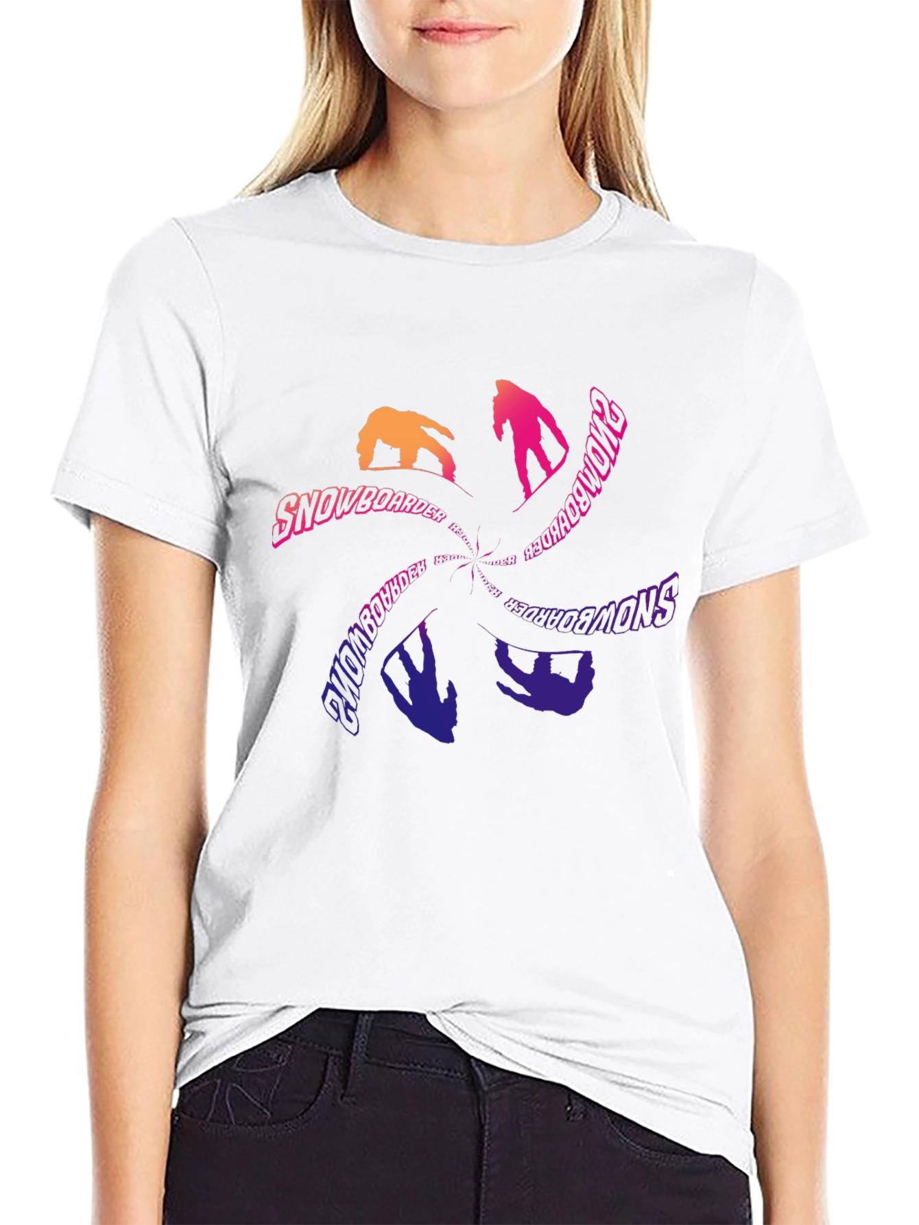 Snowboarder Graphic Tee - Cool Black T-Shirt
