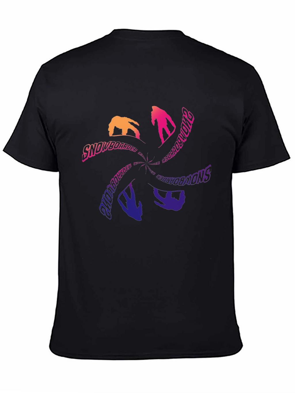 Snowboarder Graphic Tee - Cool Black T-Shirt
