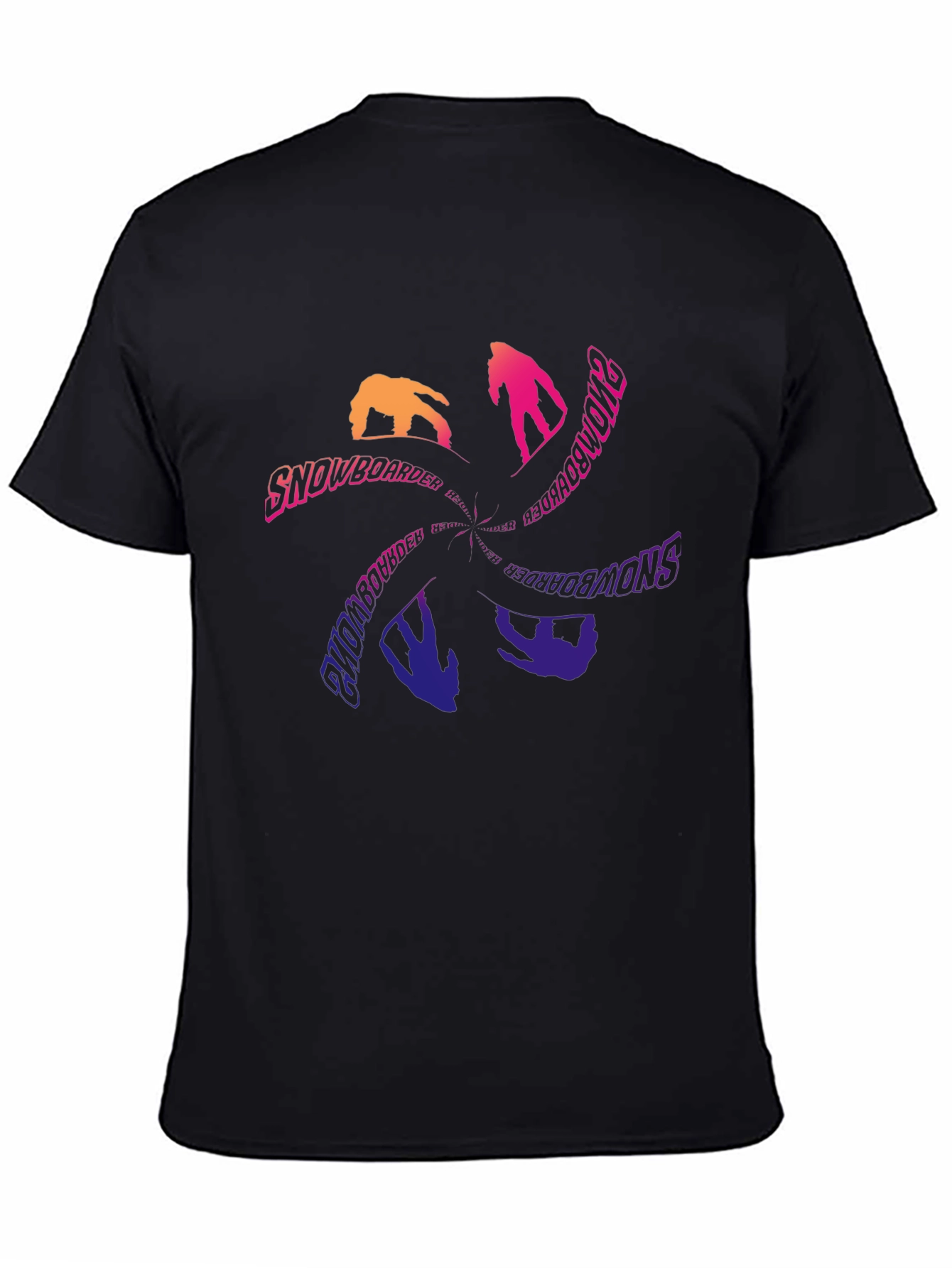 Snowboarder Graphic Tee - Cool Black T-Shirt
