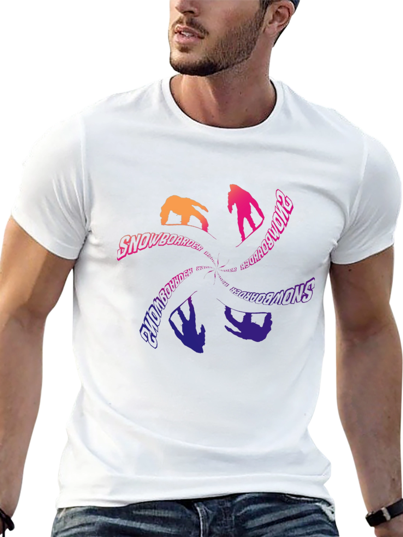 Snowboarder Graphic Tee - Cool Black T-Shirt