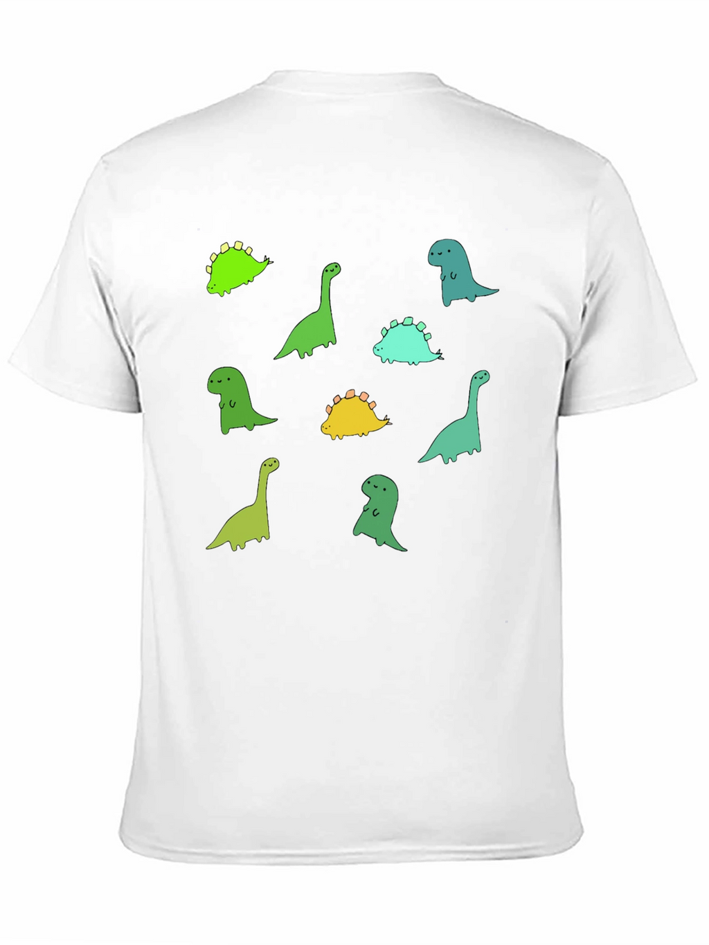 Cute Dinosaur Print Black T-Shirt