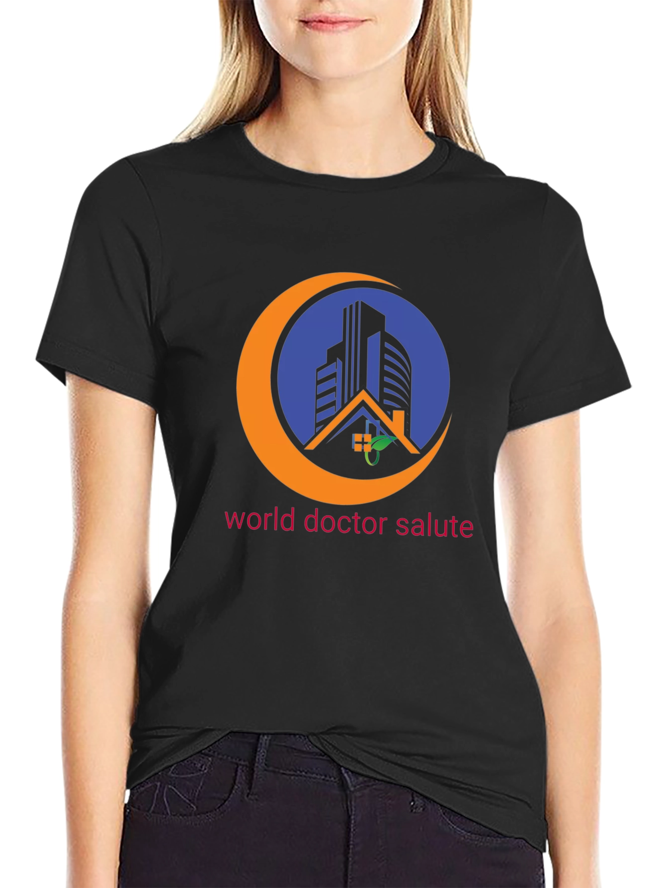 World Doctor Salute Black T-Shirt