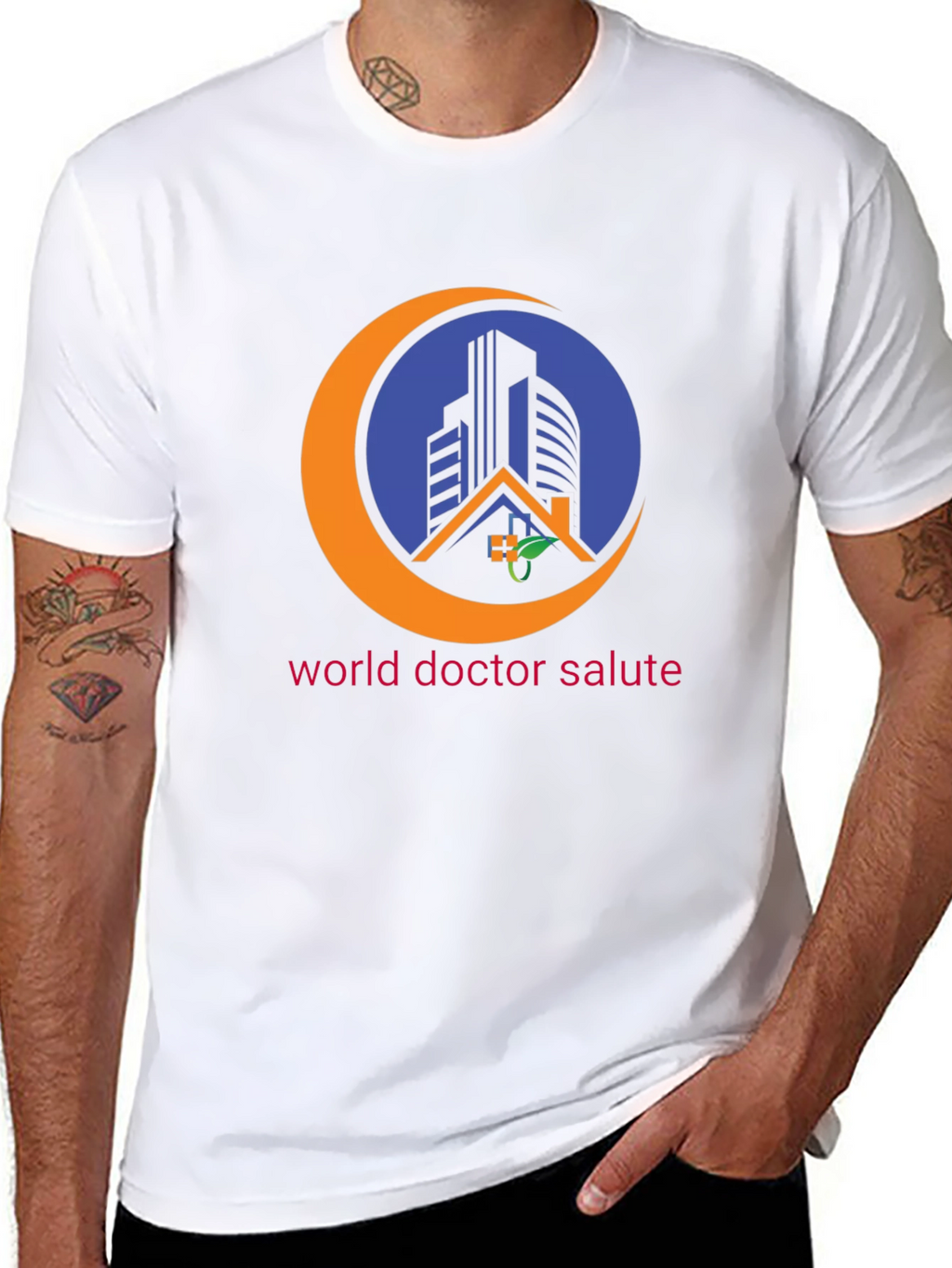 World Doctor Salute Black T-Shirt