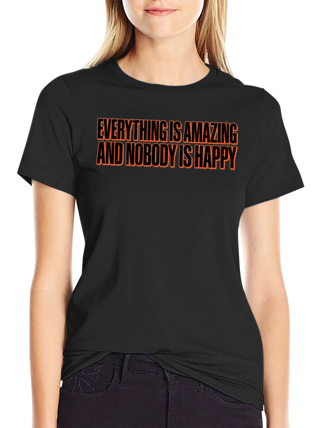 Everything is Amazing T-Shirt - Black Crew Neck Tee