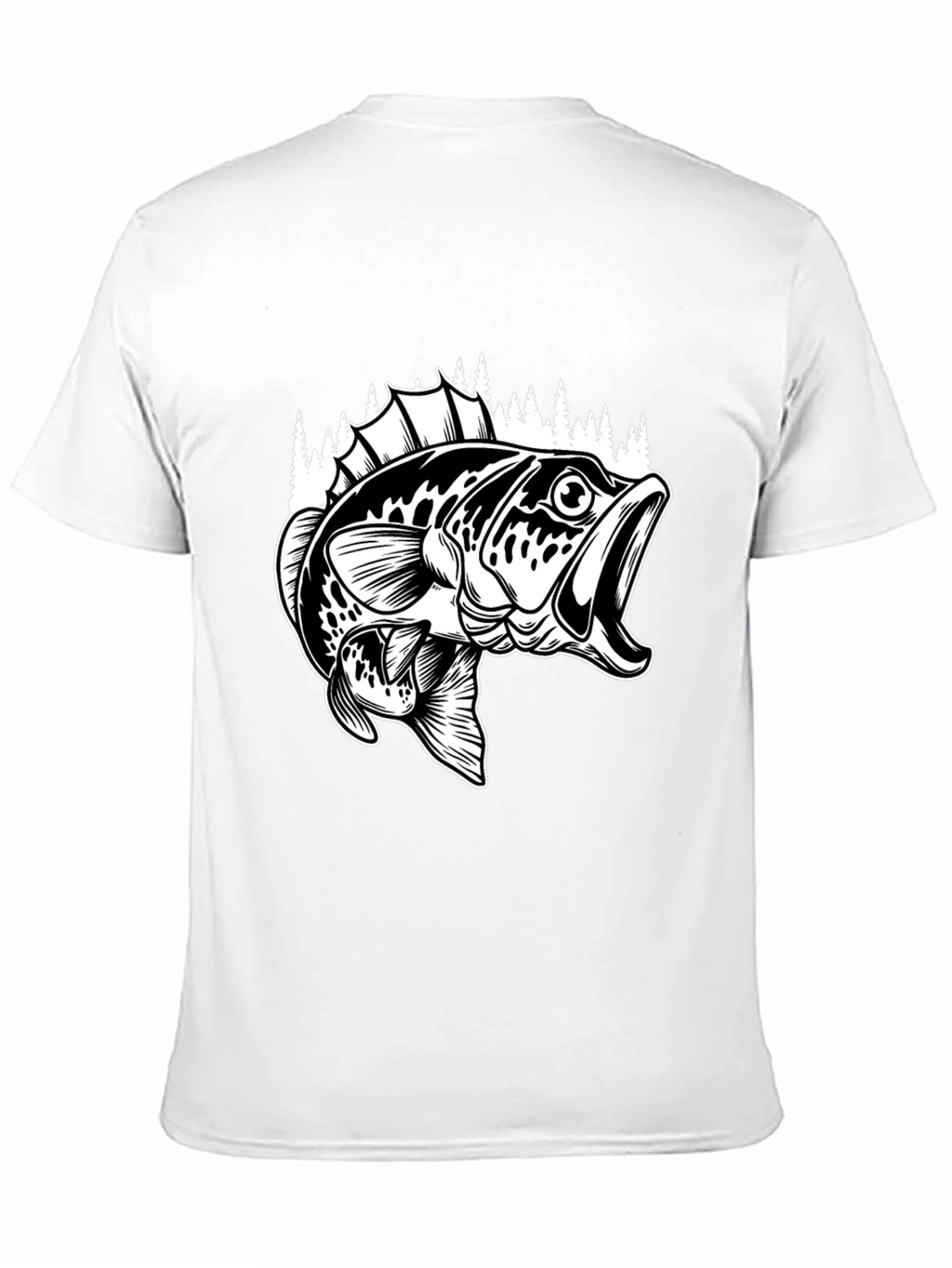 Bass Fishing Graphic Tee - Black Cotton Blend Shirt
