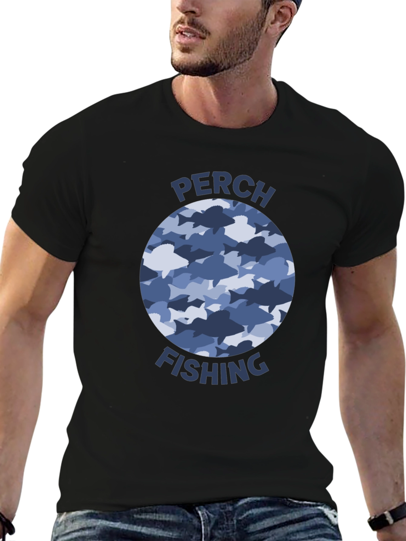 Perch Fishing T-Shirt: Fish Camo Design