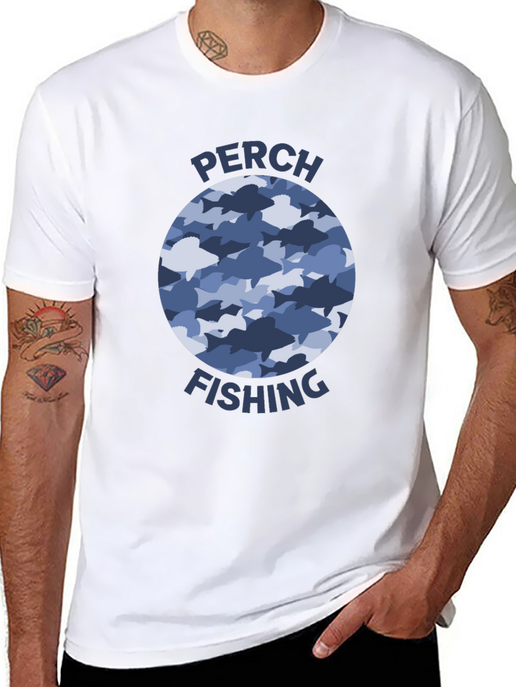 Perch Fishing T-Shirt: Fish Camo Design