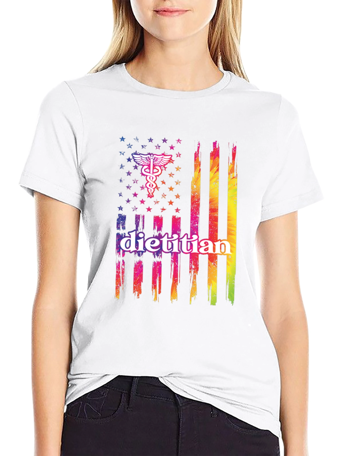 Dietitian American Flag Graphic Tee