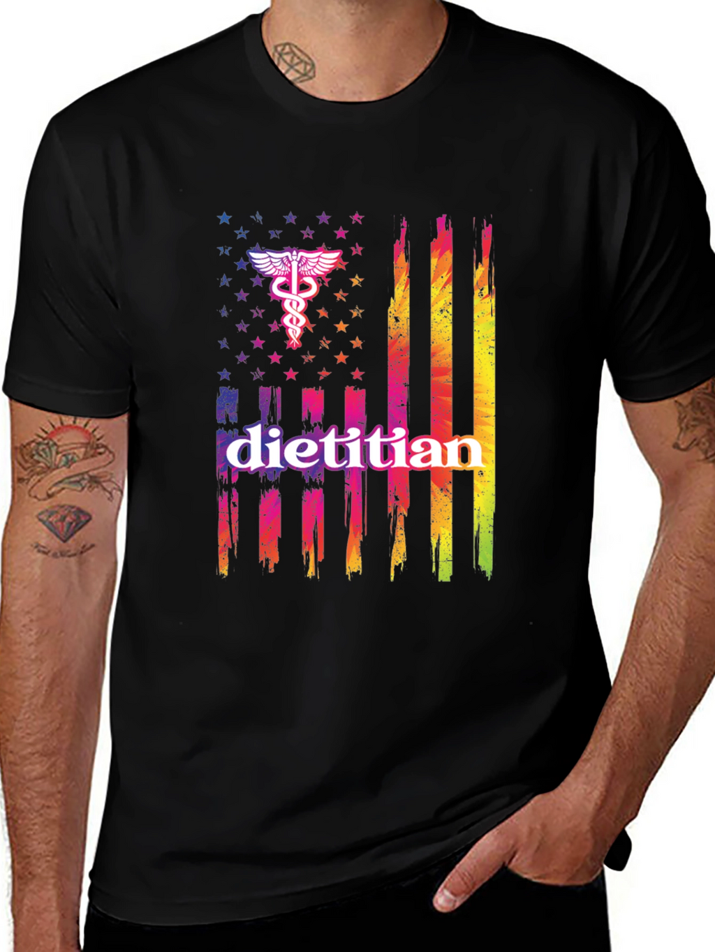 Dietitian American Flag Graphic Tee