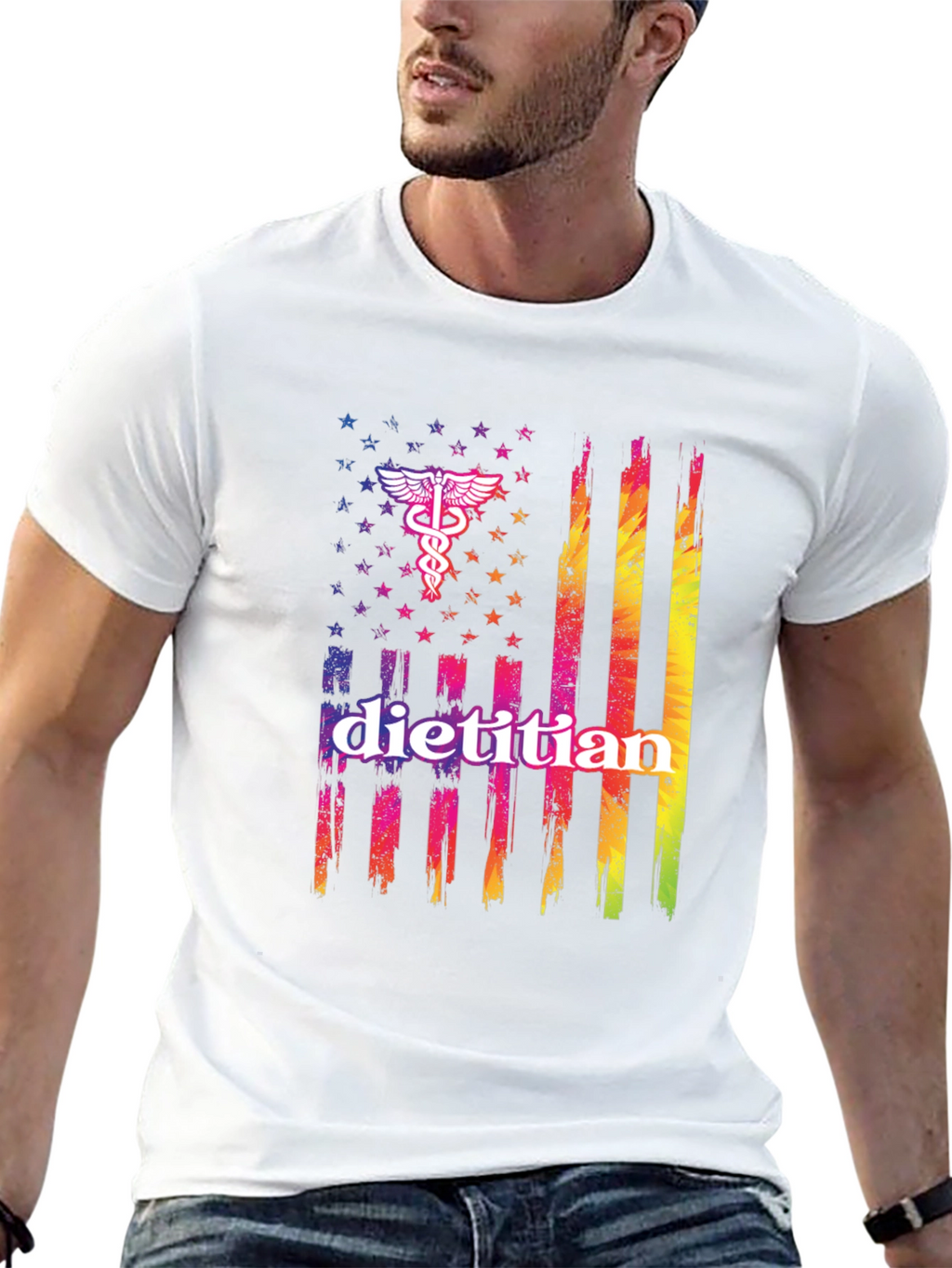 Dietitian American Flag Graphic Tee