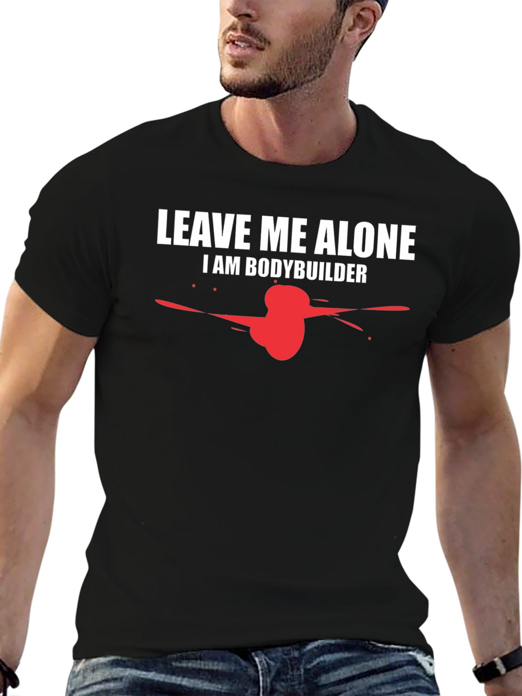 Leave Me Alone Bodybuilder Graphic Tee
