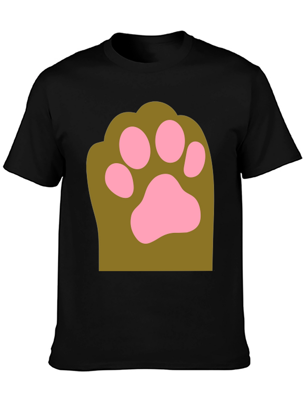 Cute Paw Print Graphic Tee - Mens Black T-Shirt