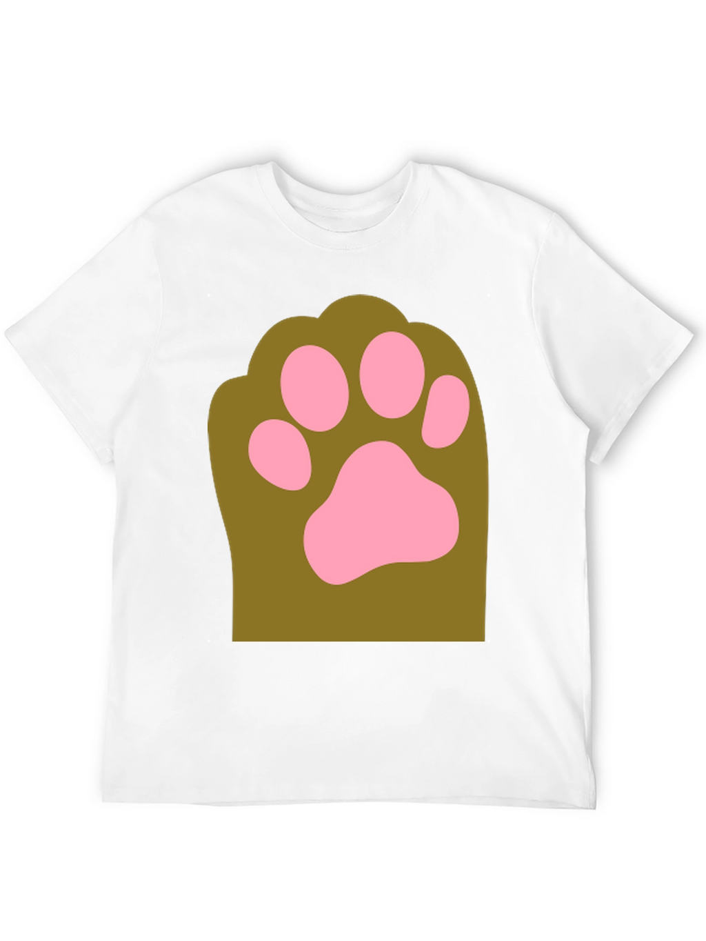 Cute Paw Print Graphic Tee - Mens Black T-Shirt