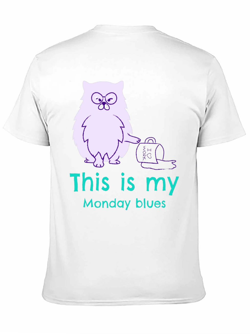 Funny Monday Blues Cat Graphic T-Shirt
