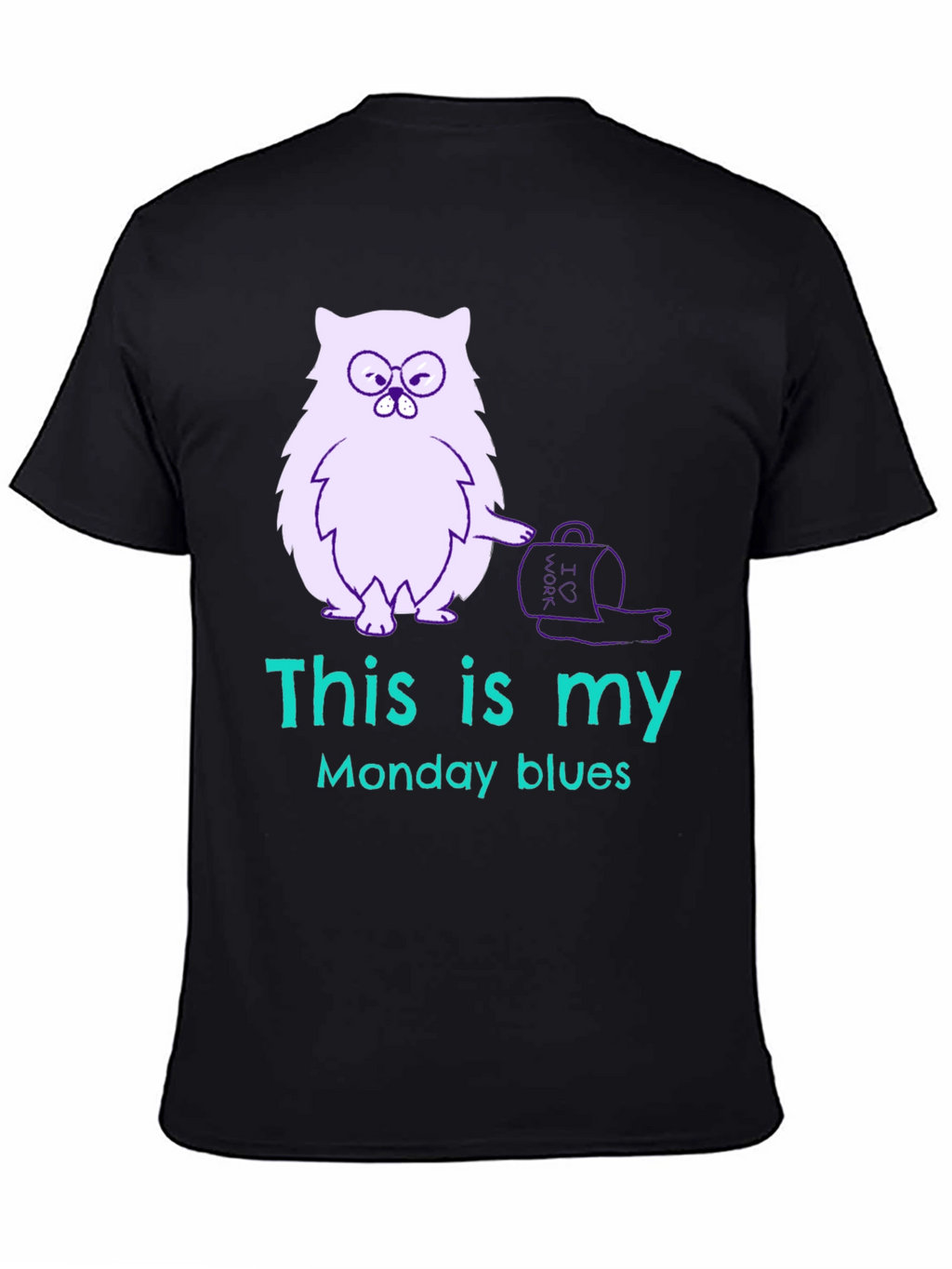 Funny Monday Blues Cat Graphic T-Shirt