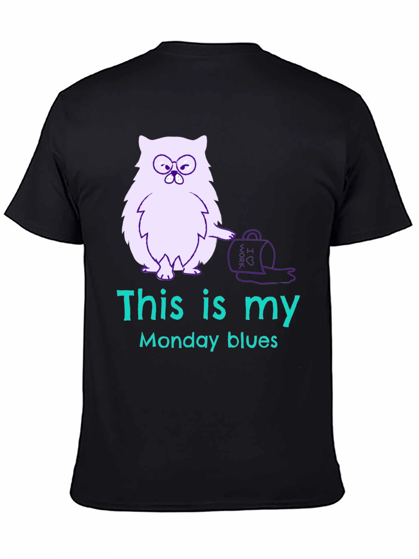 Funny Monday Blues Cat Graphic T-Shirt