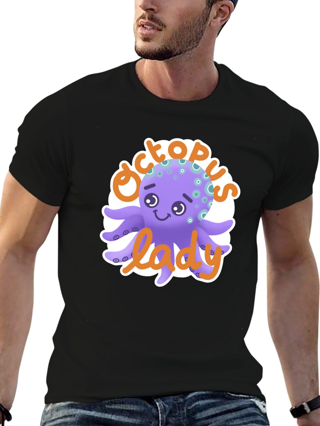 Octopus Lady T-Shirt - Cute Cartoon Graphic Tee