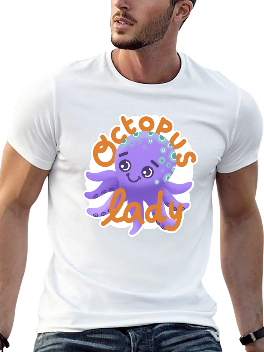 Octopus Lady T-Shirt - Cute Cartoon Graphic Tee