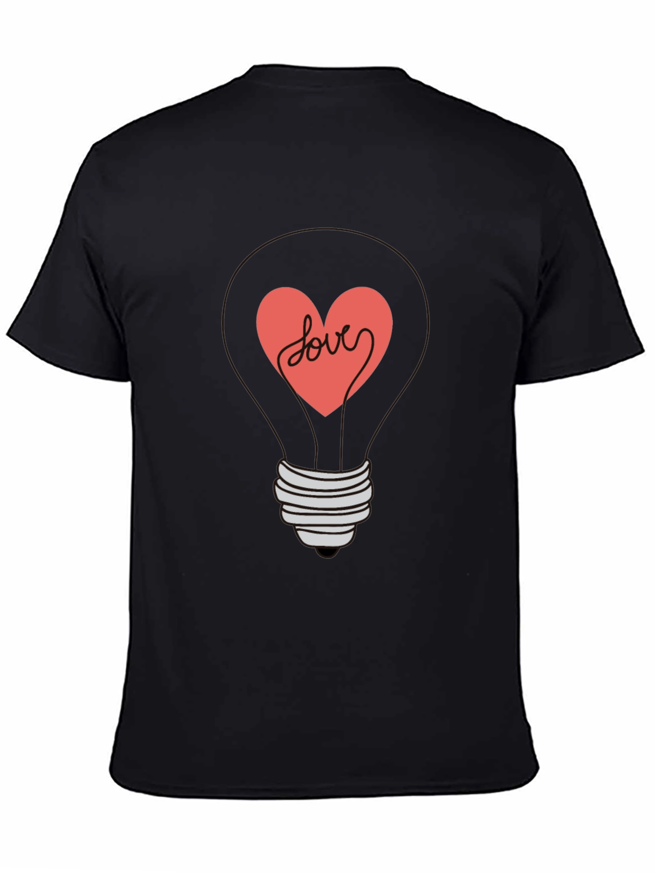 Heart Lightbulb Graphic Tee - Love Design Shirt