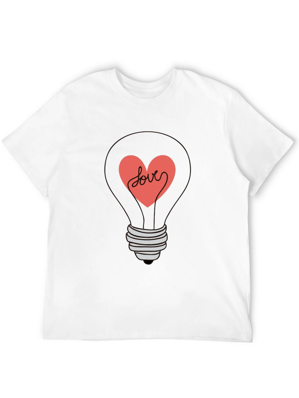 Heart Lightbulb Graphic Tee - Love Design Shirt