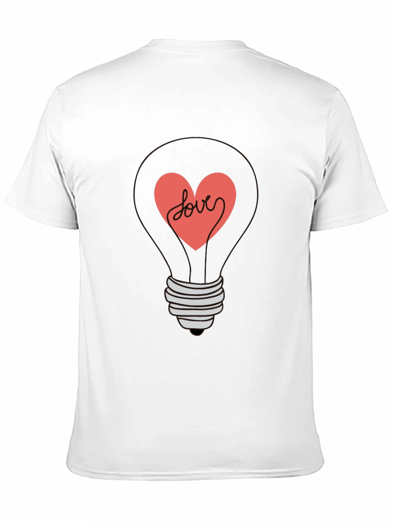 Heart Lightbulb Graphic Tee - Love Design Shirt